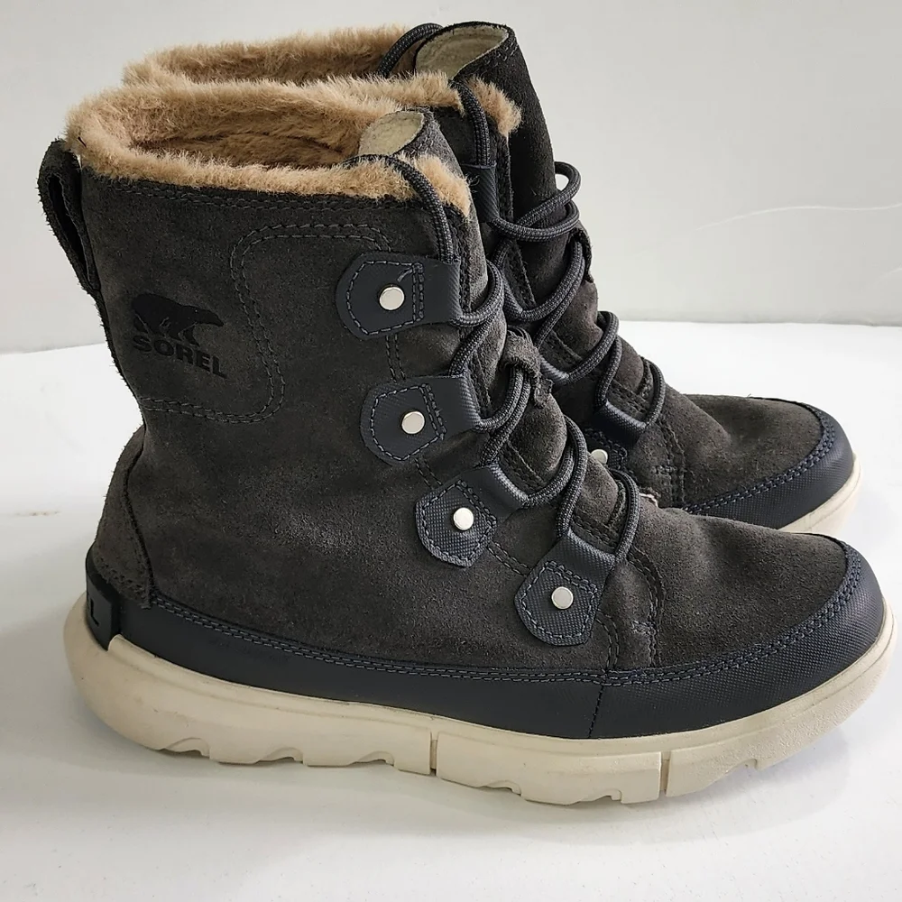 Sorel waterproof explorer 2 joan boot womens size 7 grill/fawn color - Picture 4 of 16